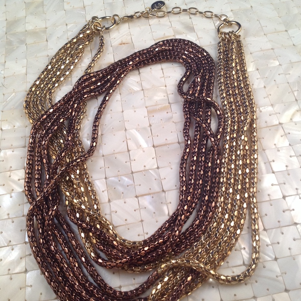 Bronze and Gold Ombré layered necklace